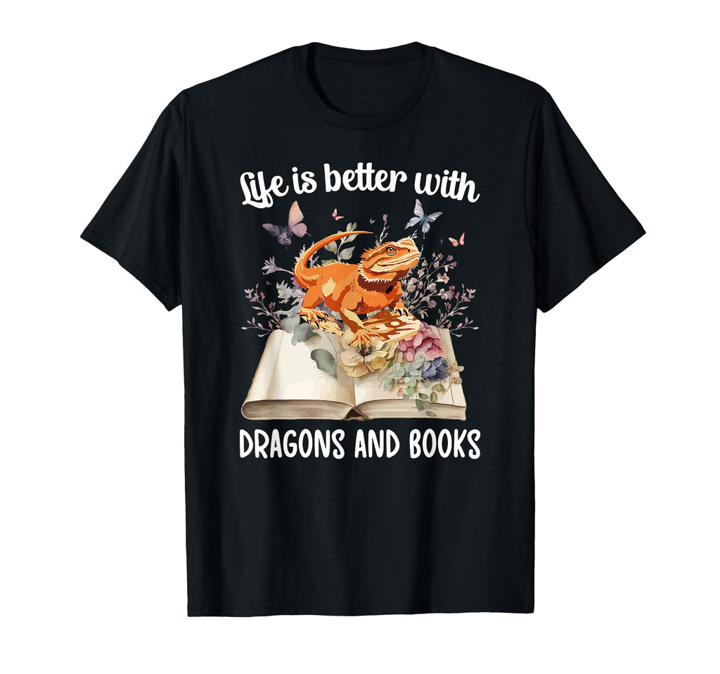 Dragons And Books Bearded Dragon Owner T-Shirt - Novelty Apparel Unisex - T-Shirt, Sweatshirt, Hoodie