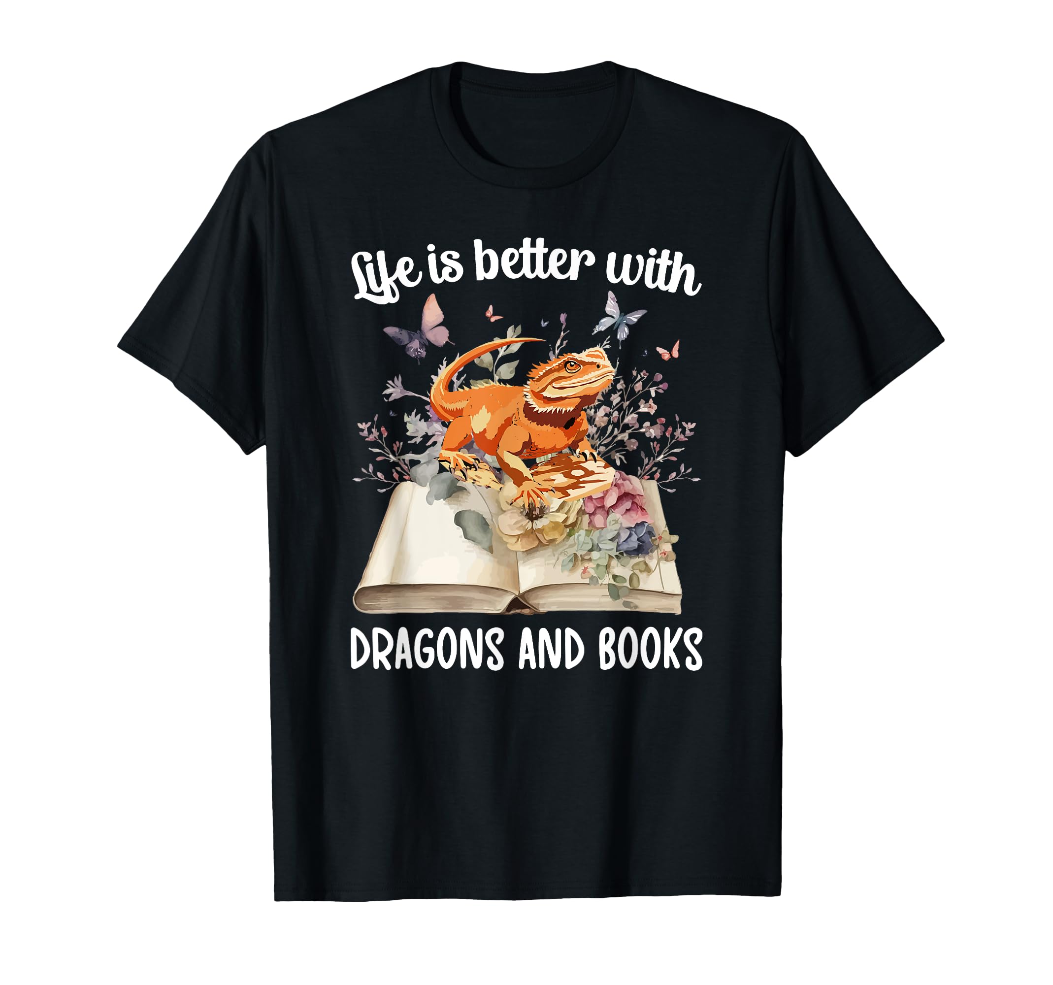 Dragons And Books Bearded Dragon Owner T-Shirt - Novelty Apparel Unisex - T-Shirt, Sweatshirt, Hoodie
