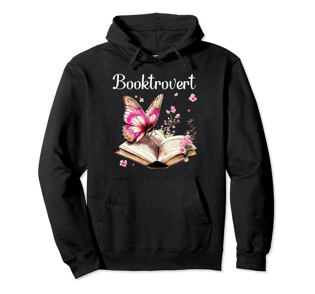 Booktrovert Book Lover Butterfly Hoodie - Custom Art Print Men Women - T-Shirt, Sweatshirt, Hoodie