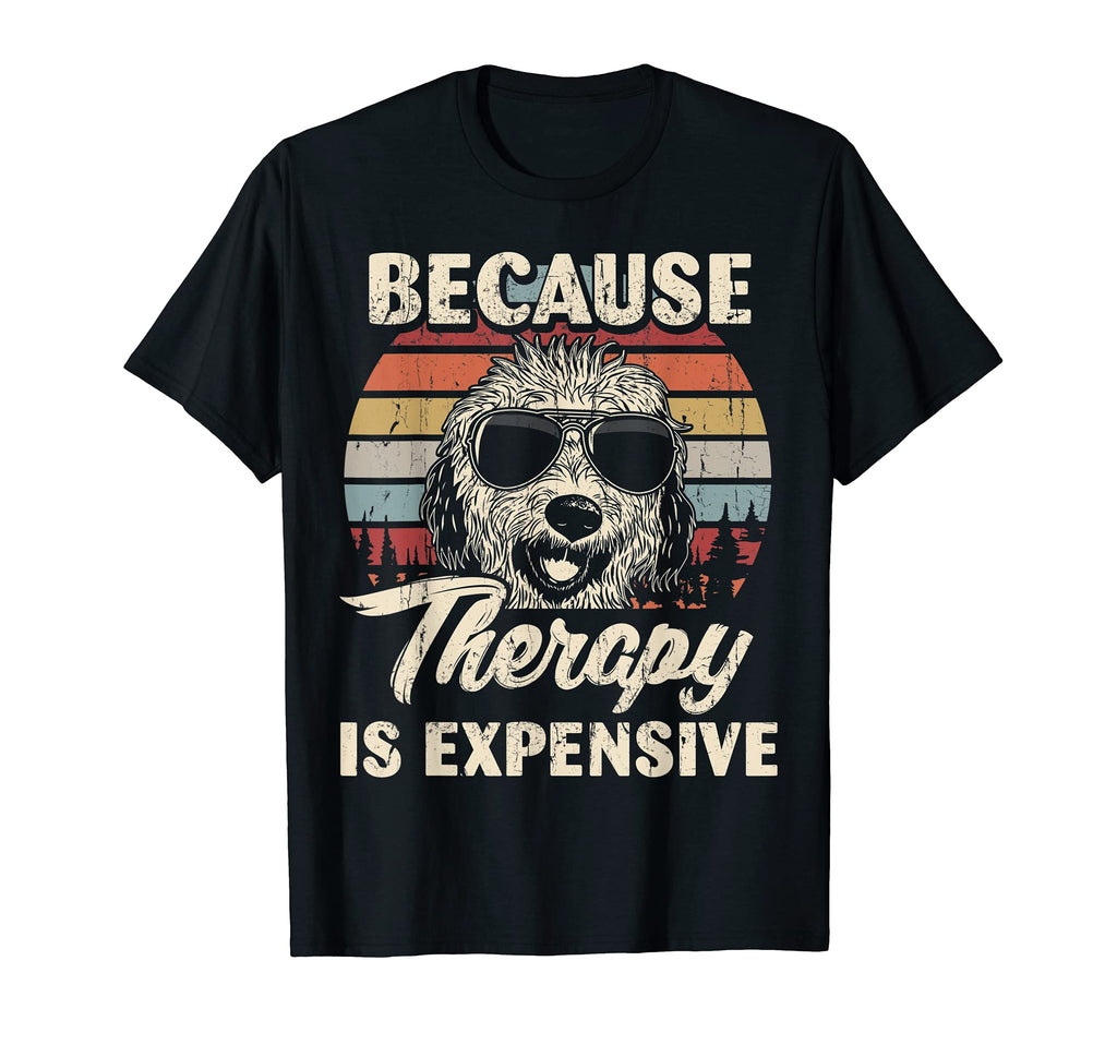 Labradoodle Dog Therapy Is Expensive T-Shirt - Minimalist Print Men Women - T-Shirt, Sweatshirt, Hoodie