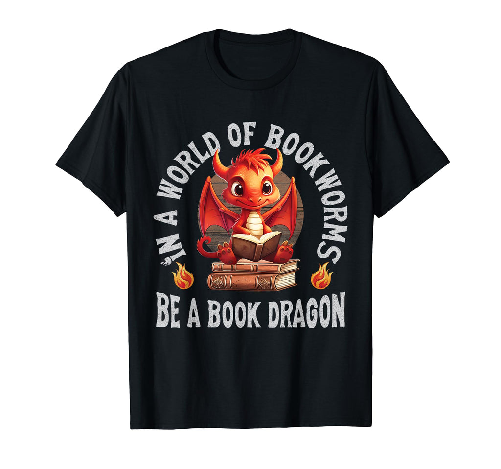 World Bookworms Be Book Dragon Reader T-Shirt - Trendy Graphic Men Women - T-Shirt, Sweatshirt, Hoodie