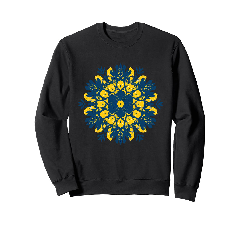 Abstract Floral Mandala Blue And Sweatshirt - Minimalist Print for Adults - T-Shirt, Sweatshirt, Hoodie