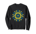 Abstract Floral Mandala Blue And Sweatshirt - Minimalist Print for Adults - T-Shirt, Sweatshirt, Hoodie