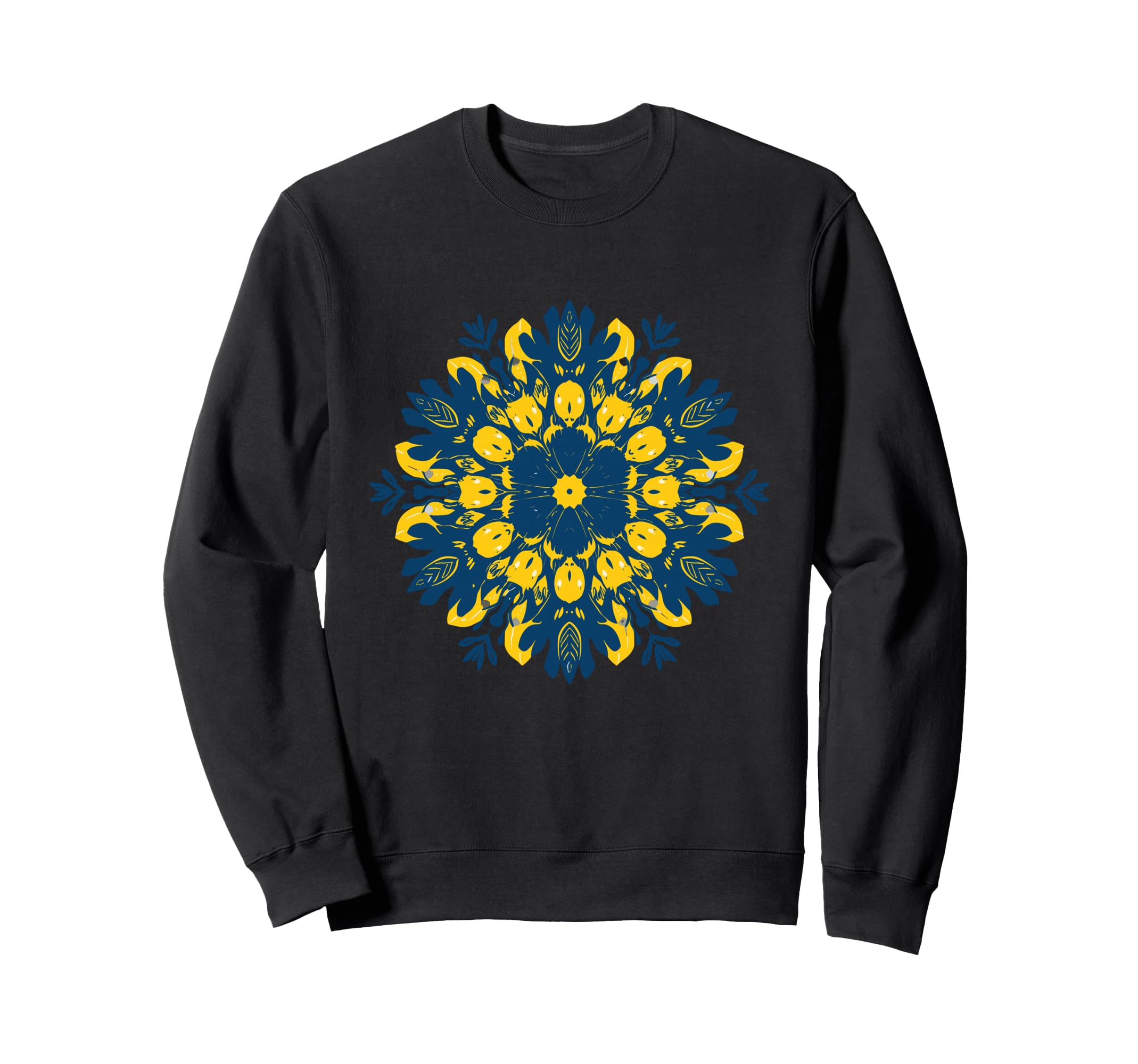 Abstract Floral Mandala Blue And Sweatshirt - Minimalist Print for Adults - T-Shirt, Sweatshirt, Hoodie