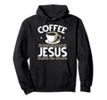 Christian Coffee Gets Me Started Jesus Hoodie - Graphic Print for Adults - T-Shirt, Sweatshirt, Hoodie