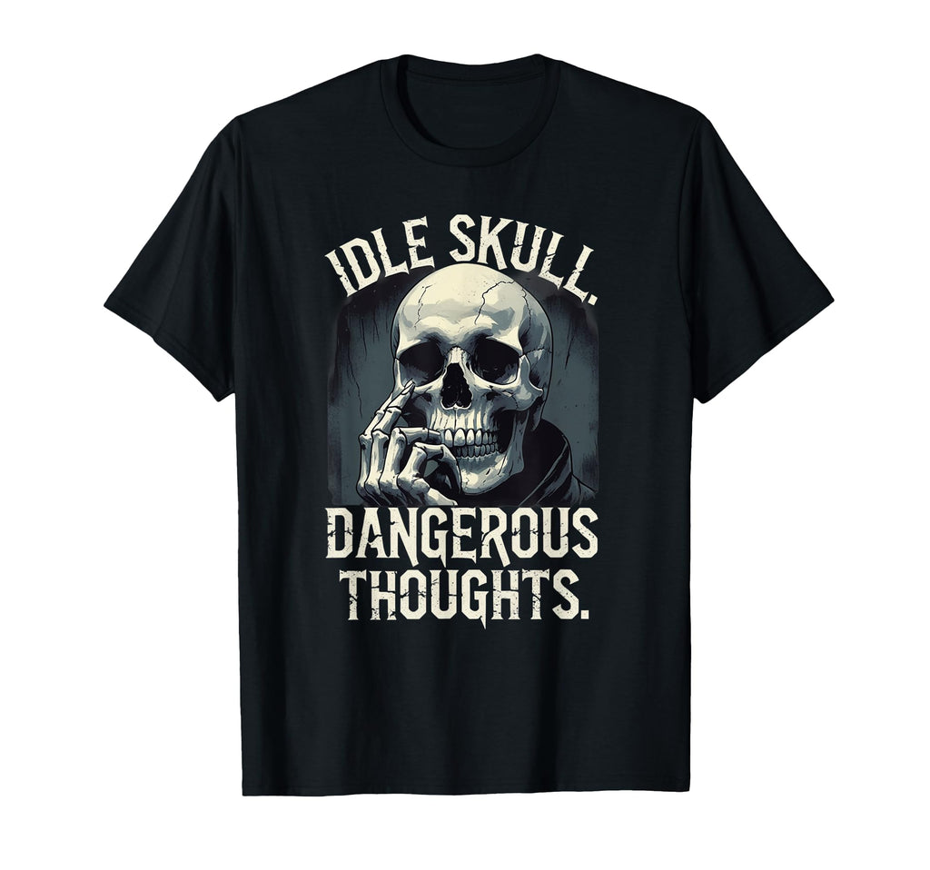 Thinking Skull Sarcastic Dark Anxiety T-Shirt - Trendy Graphic Unisex - T-Shirt, Sweatshirt, Hoodie