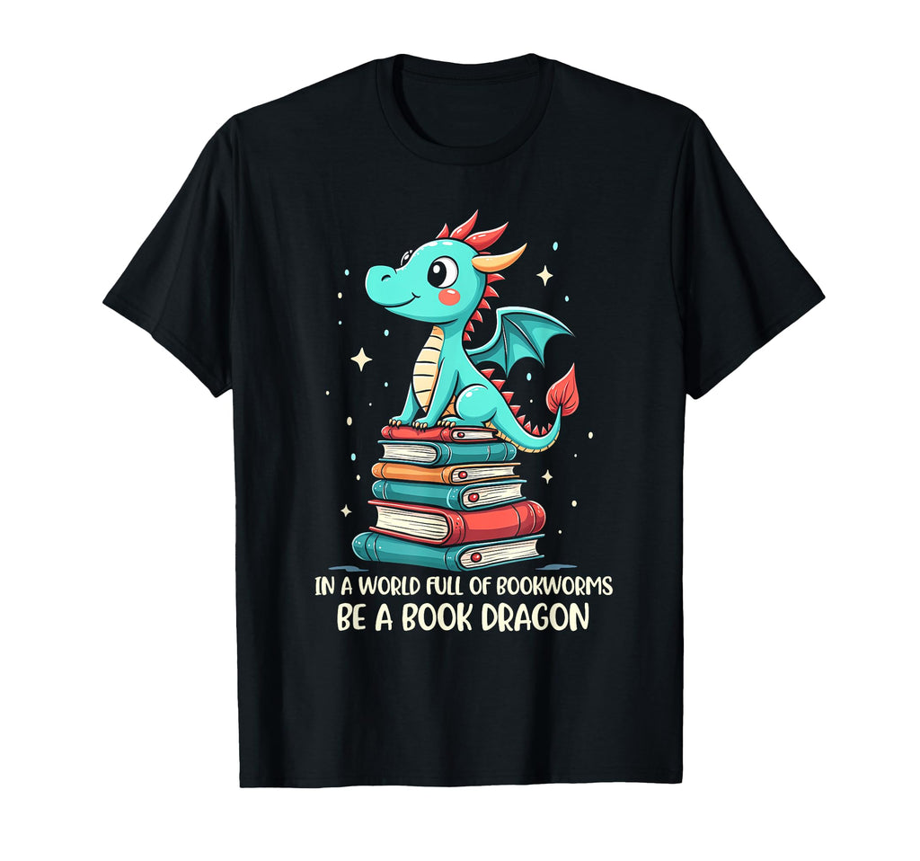 Playful Dragon Encourages Reading T-Shirt - Casual Everyday Wear Men Women - T-Shirt, Sweatshirt, Hoodie