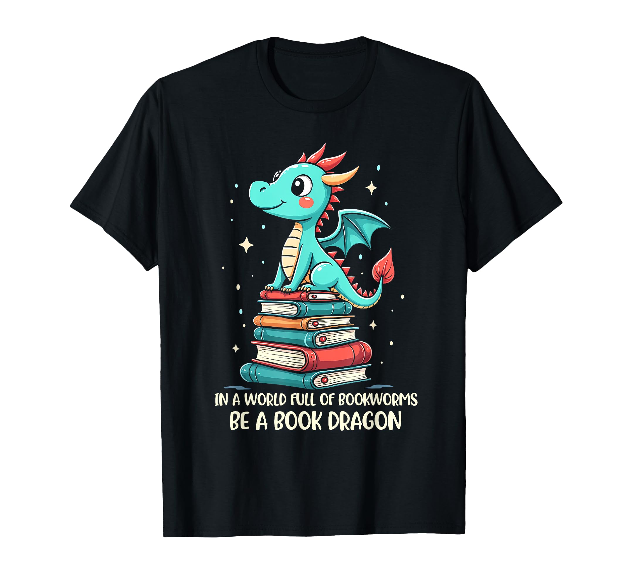 Playful Dragon Encourages Reading T-Shirt - Casual Everyday Wear Men Women - T-Shirt, Sweatshirt, Hoodie
