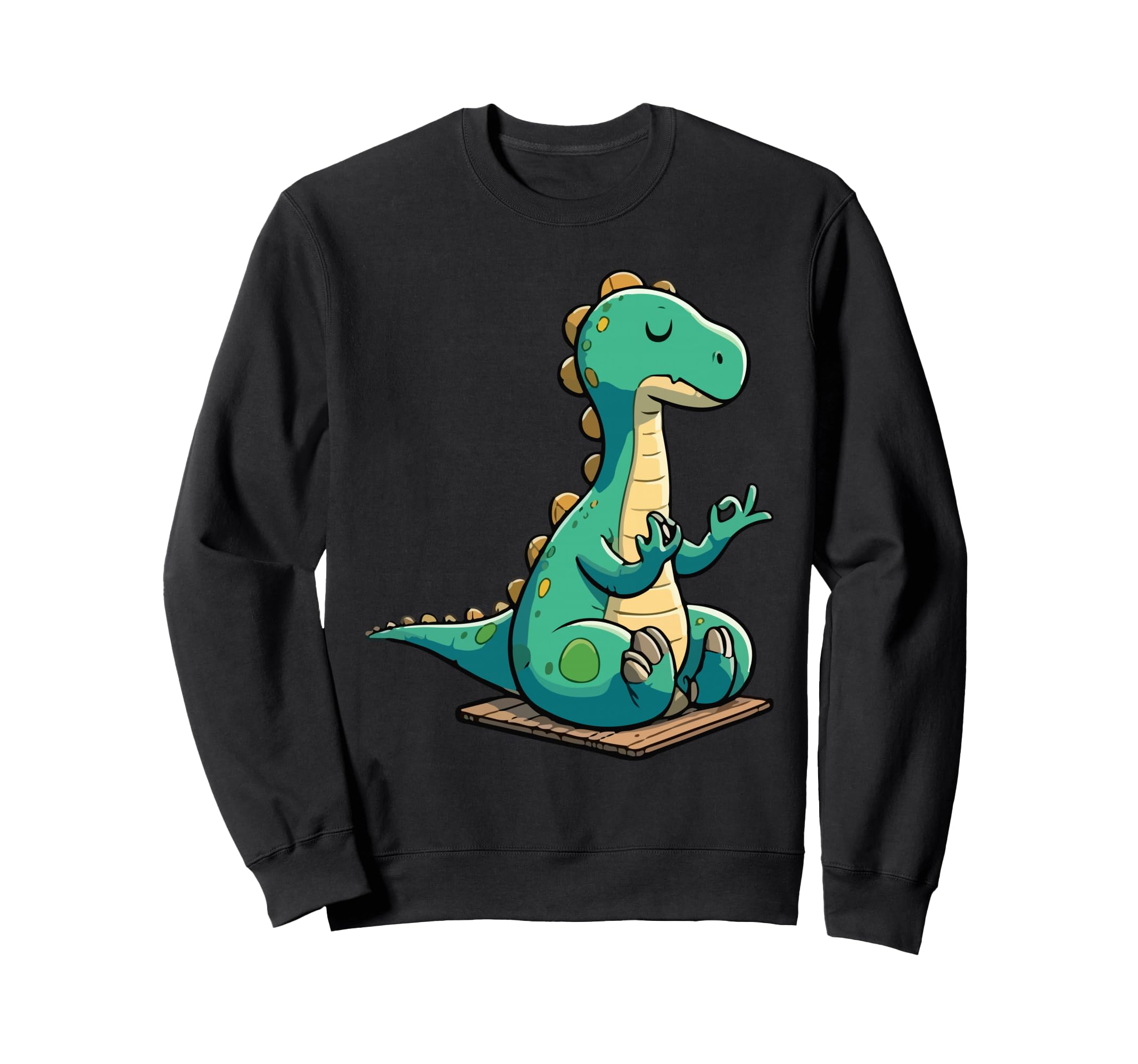Meditation Dinosaur Yoga Pose Sweatshirt - Graphic Print Men Women - T-Shirt, Sweatshirt, Hoodie