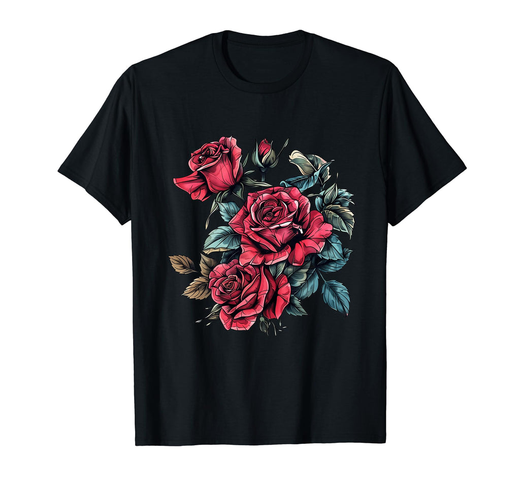 Shrub Red Roses T-Shirt - Casual Everyday Wear Men Women - T-Shirt, Sweatshirt, Hoodie