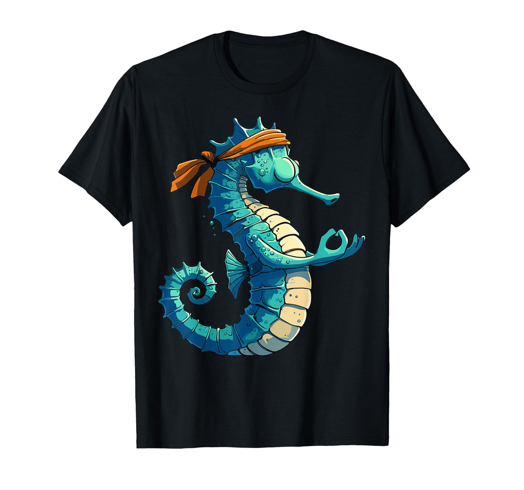Meditation Seahorse Yoga Pose T-Shirt - Streetwear Style for Adults - T-Shirt, Sweatshirt, Hoodie