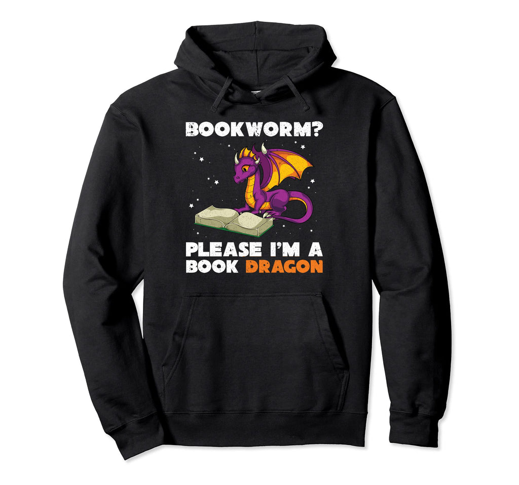 Funny Bookworm Fantasy Animal Book Hoodie - Unique Graphic for Adults - T-Shirt, Sweatshirt, Hoodie