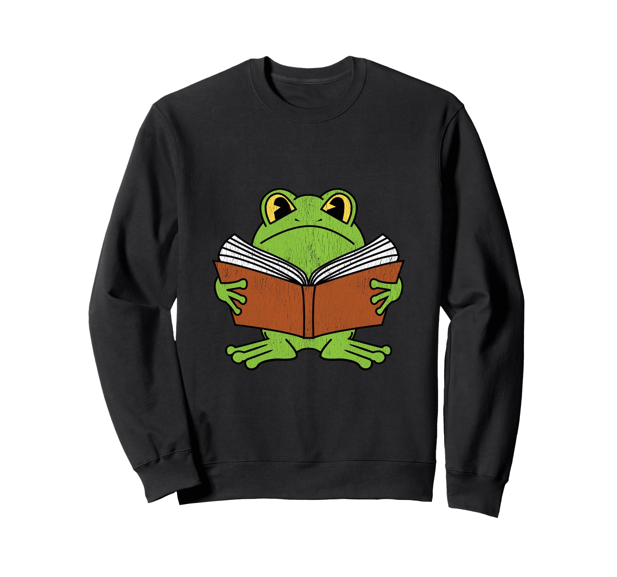 Frog Reading Book Goblincore Sweatshirt - Novelty Apparel for Adults - T-Shirt, Sweatshirt, Hoodie