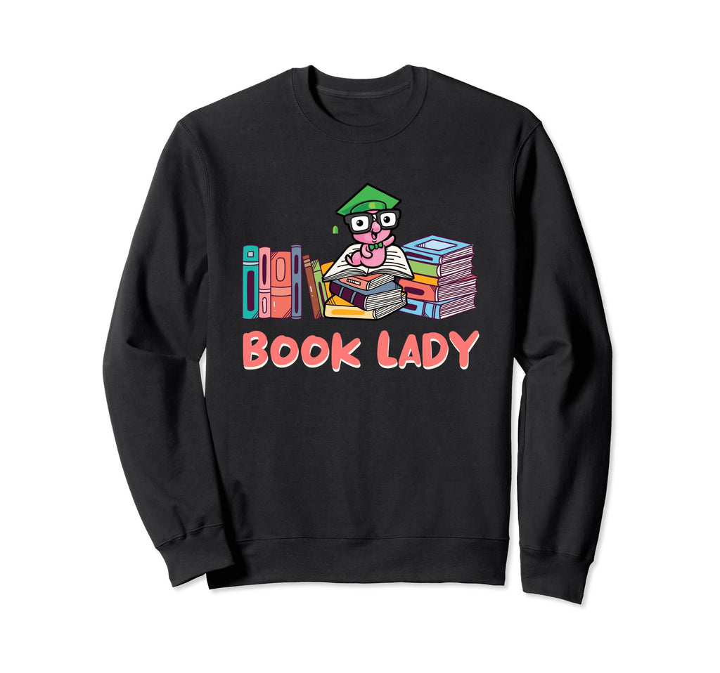 Book Lady Reading Bookworm Literature Sweatshirt - Unique Graphic Unisex - T-Shirt, Sweatshirt, Hoodie