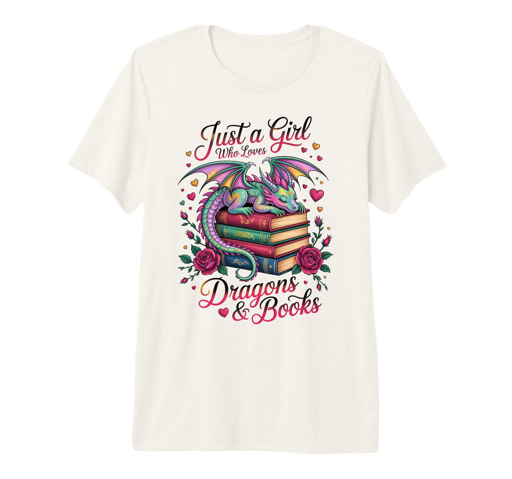 Just Who Loves Dragons And Books Tri T-Shirt - Streetwear Style for Adults - T-Shirt, Sweatshirt, Hoodie