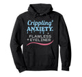 Hot Anxiety Glam Therapy Overthinking Hoodie - Minimalist Print Unisex - T-Shirt, Sweatshirt, Hoodie