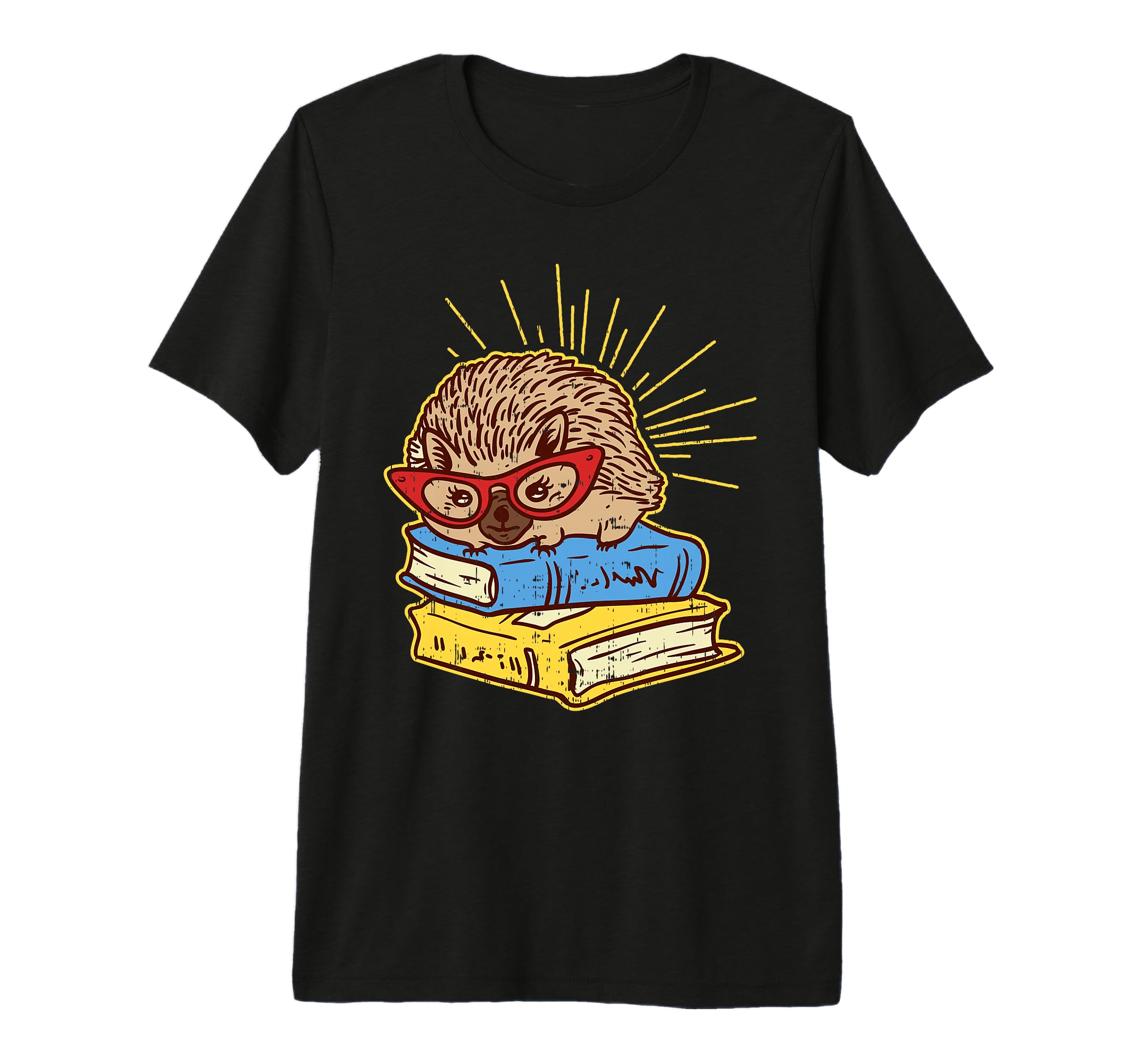 Adorable Hedgehog Book Nerd Animal T-Shirt - Aesthetic Graphic for Adults - T-Shirt, Sweatshirt, Hoodie