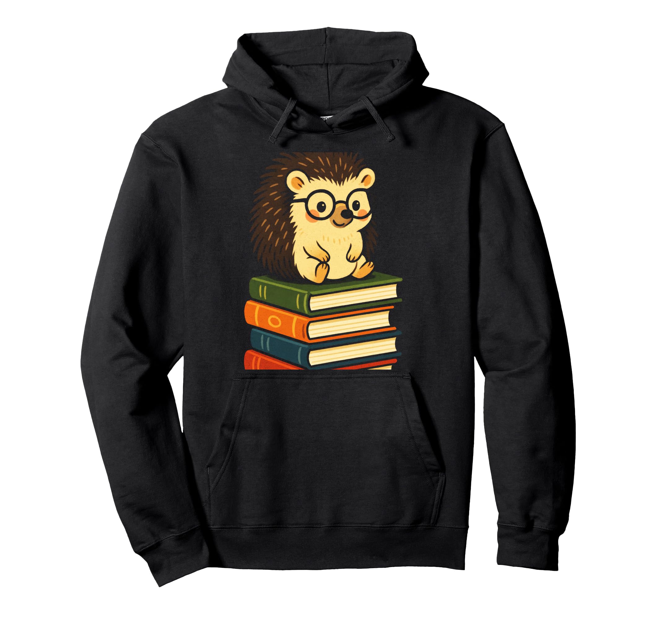 Bookish Hedgie Hedgehog Lover Nerd Hobby Hoodie - Trendy Graphic Unisex - T-Shirt, Sweatshirt, Hoodie