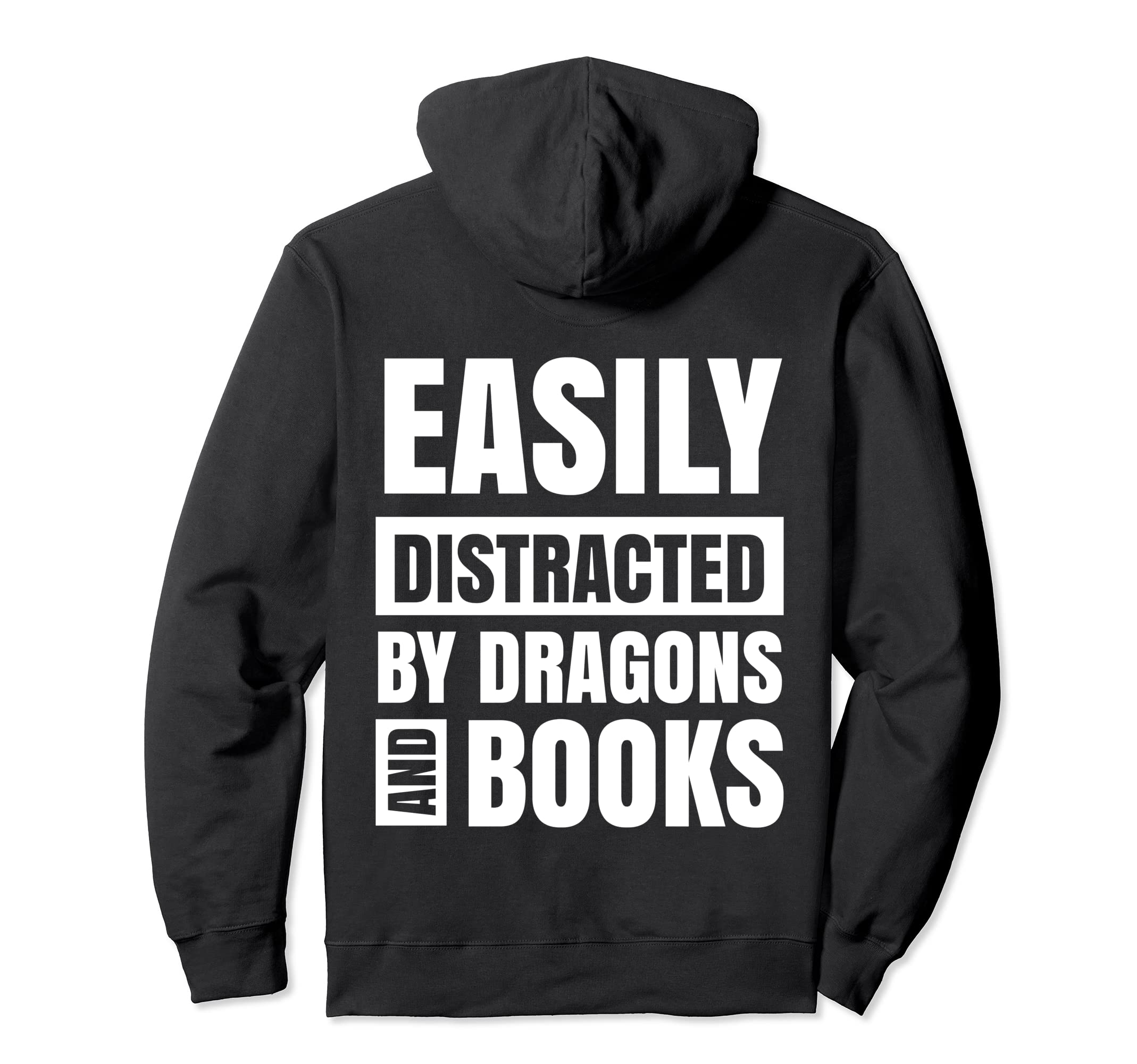 Easily Distracted Dragons And Books Hoodie - Aesthetic Graphic Men Women - T-Shirt, Sweatshirt, Hoodie