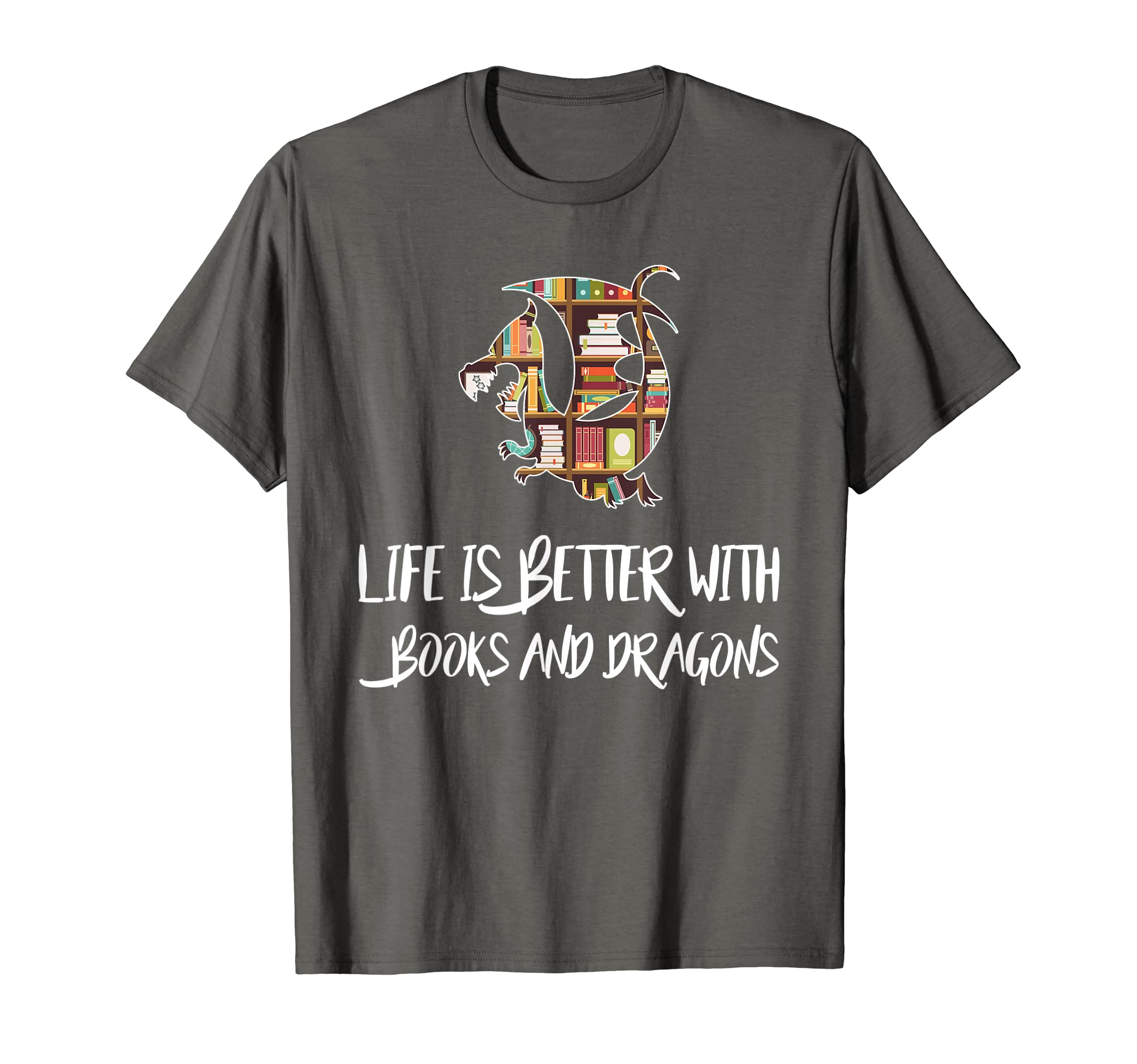Life Is Better Books And Dragons Dragon T-Shirt - Minimalist Print Unisex - T-Shirt, Sweatshirt, Hoodie