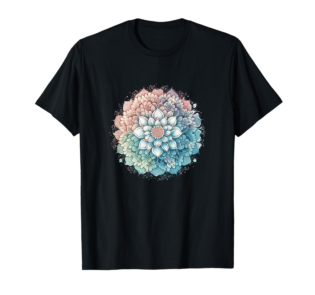 Lotus Rainbow Mandala Yoga Meditation T-Shirt - Novelty Apparel Unisex - T-Shirt, Sweatshirt, Hoodie