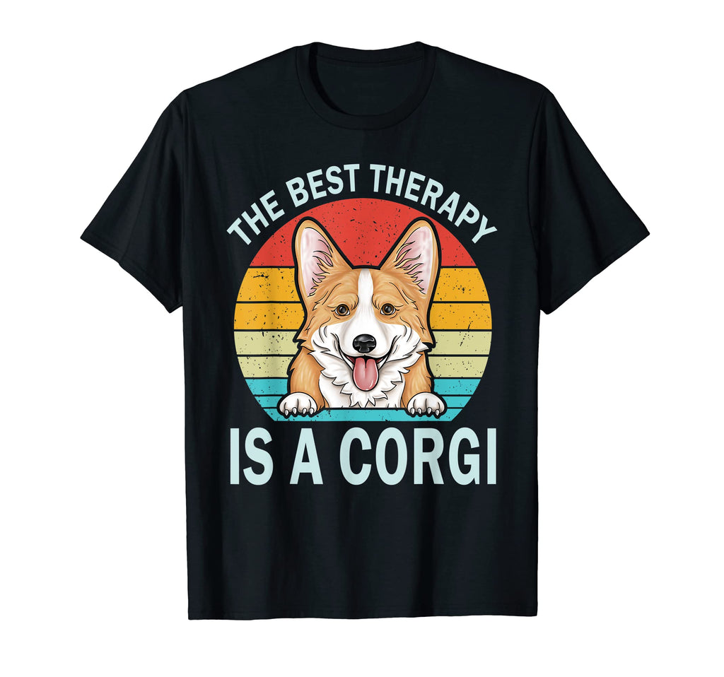 Best Therapy Is Corgi Pembroke Welsh T-Shirt - Trendy Graphic Men Women - T-Shirt, Sweatshirt, Hoodie