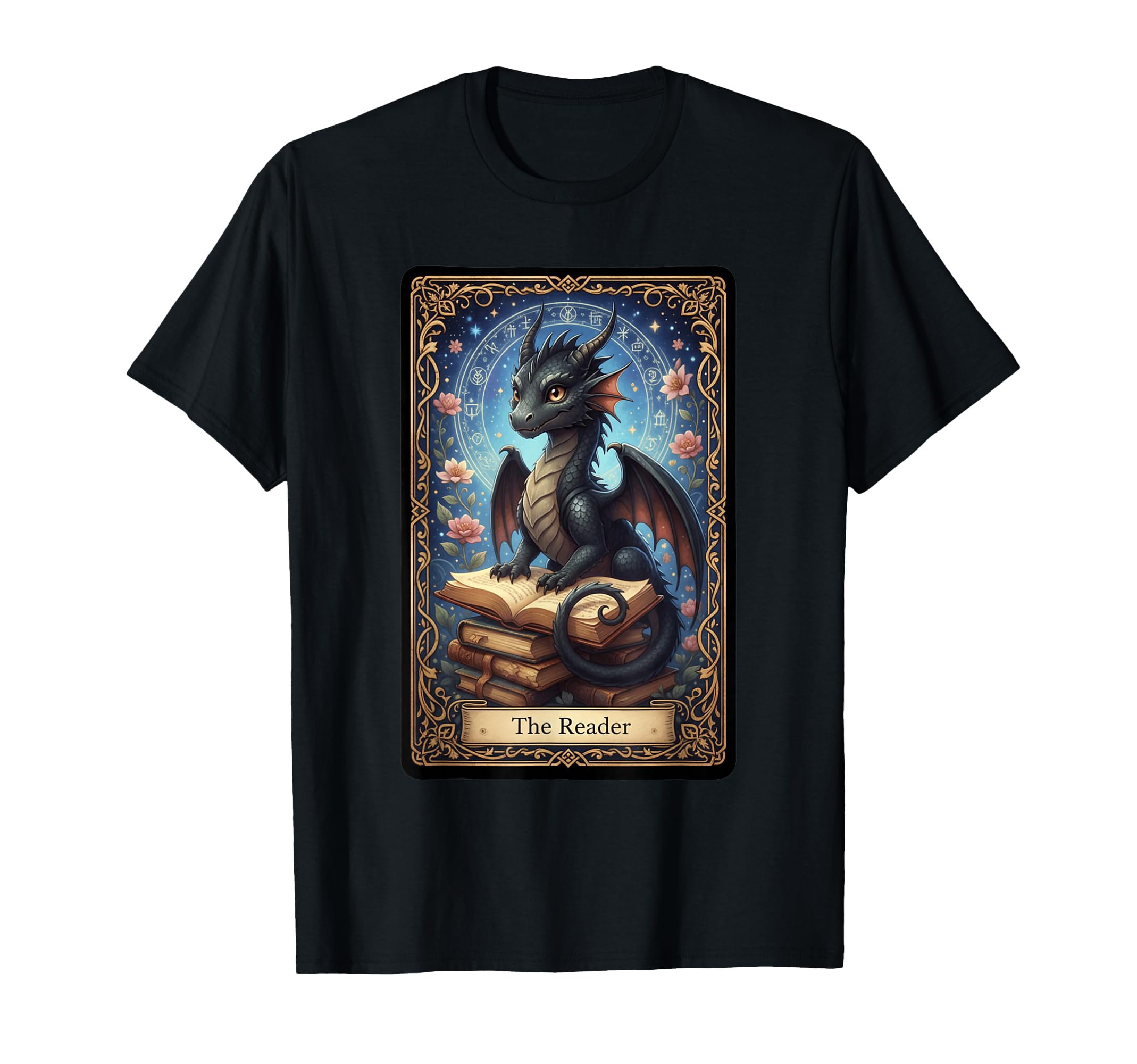 Reader Dragon Fantasy Book Lover T-Shirt - Custom Art Print Men Women - T-Shirt, Sweatshirt, Hoodie