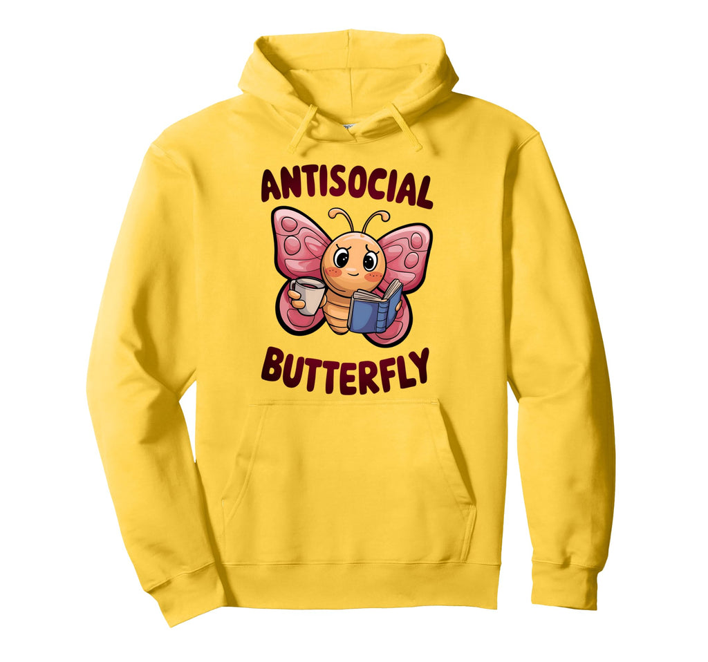 Groovy Anti Social Butterfly Hoodie - Casual Everyday Wear for Adults - T-Shirt, Sweatshirt, Hoodie