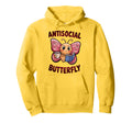 Groovy Anti Social Butterfly Hoodie - Casual Everyday Wear for Adults - T-Shirt, Sweatshirt, Hoodie