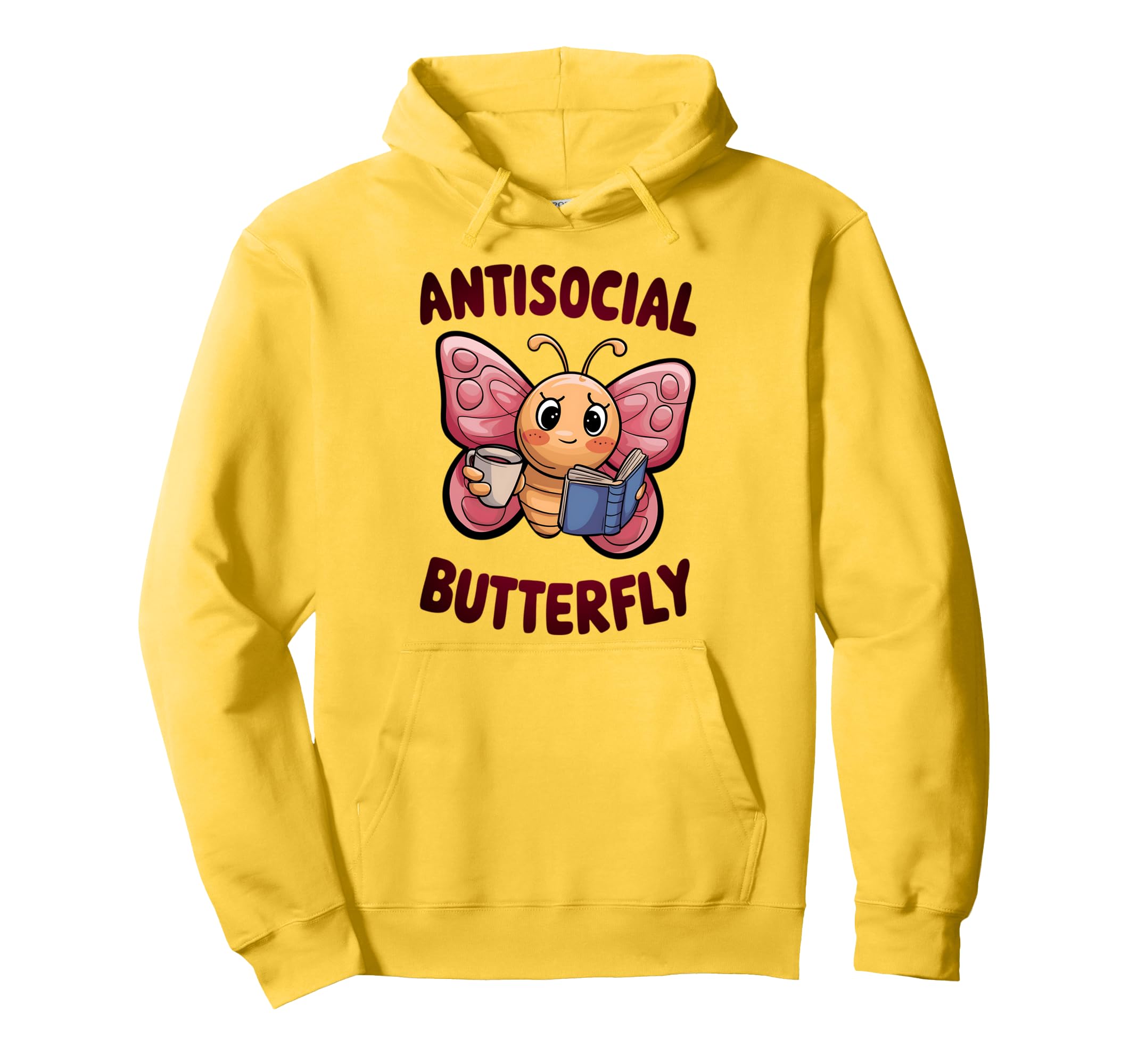 Groovy Anti Social Butterfly Hoodie - Casual Everyday Wear for Adults - T-Shirt, Sweatshirt, Hoodie