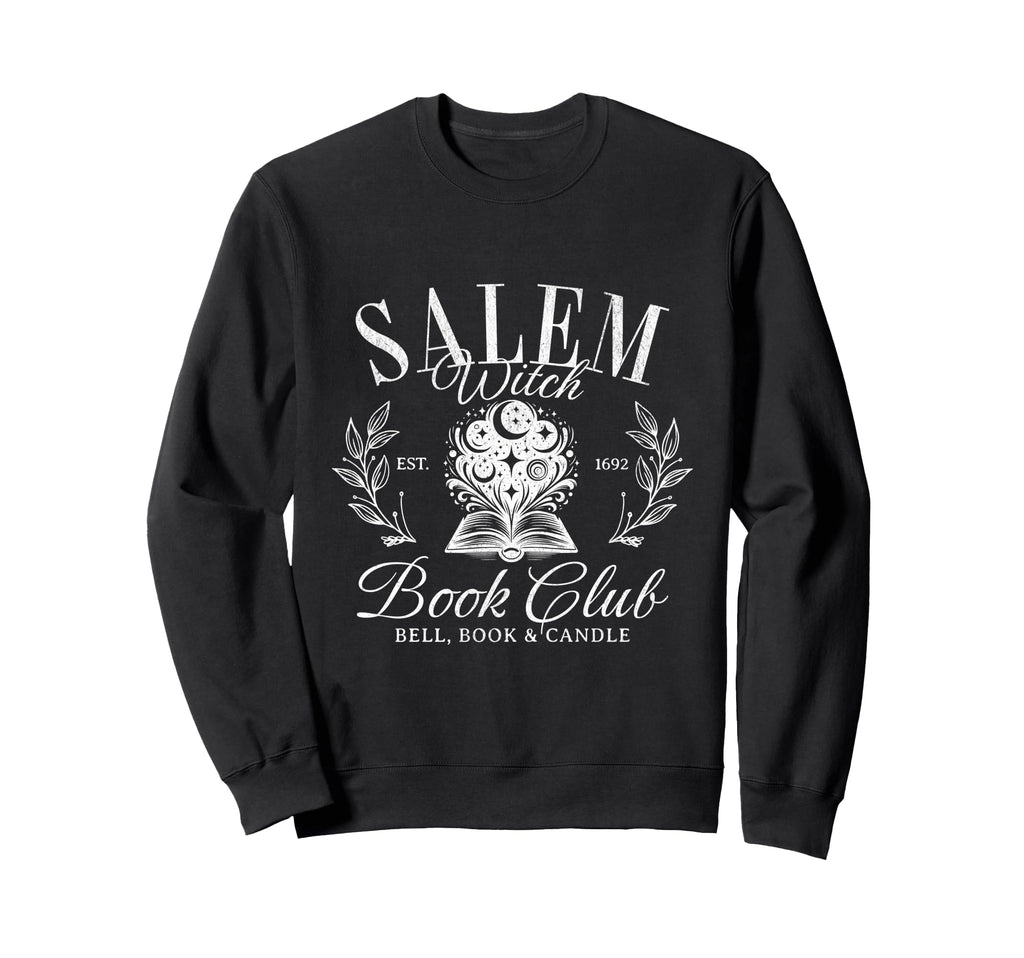 Salem Witch Book Club Reading Spooky Sweatshirt - Unique Graphic Men Women - T-Shirt, Sweatshirt, Hoodie
