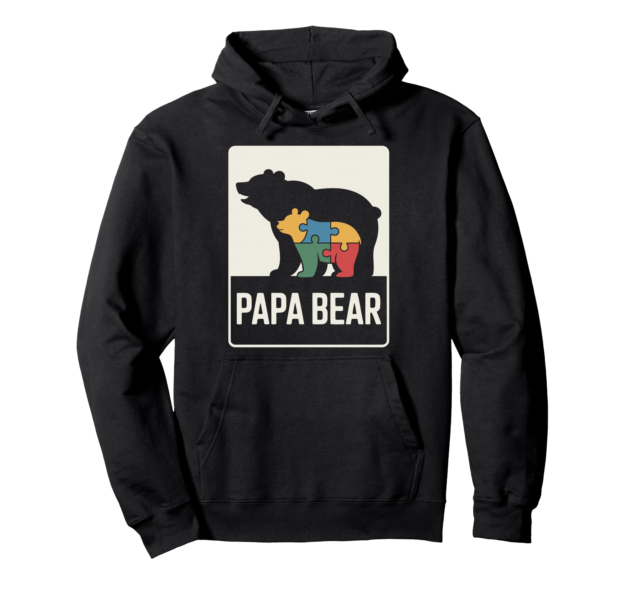 Proud Autism Dad Papa Bear Autistic Hoodie - Streetwear Style for Adults - T-Shirt, Sweatshirt, Hoodie