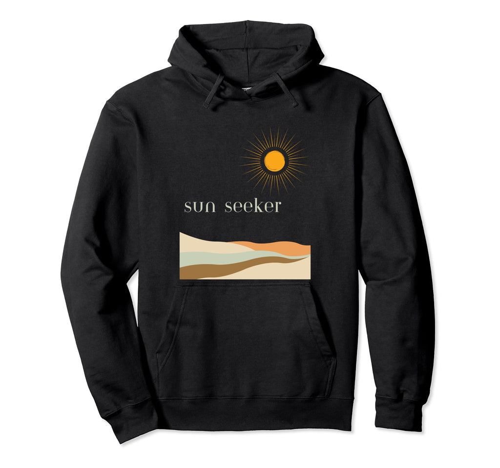 Sun Seeker Vacation Adventure Happy Vibes Hoodie - Minimalist Print Unisex - T-Shirt, Sweatshirt, Hoodie