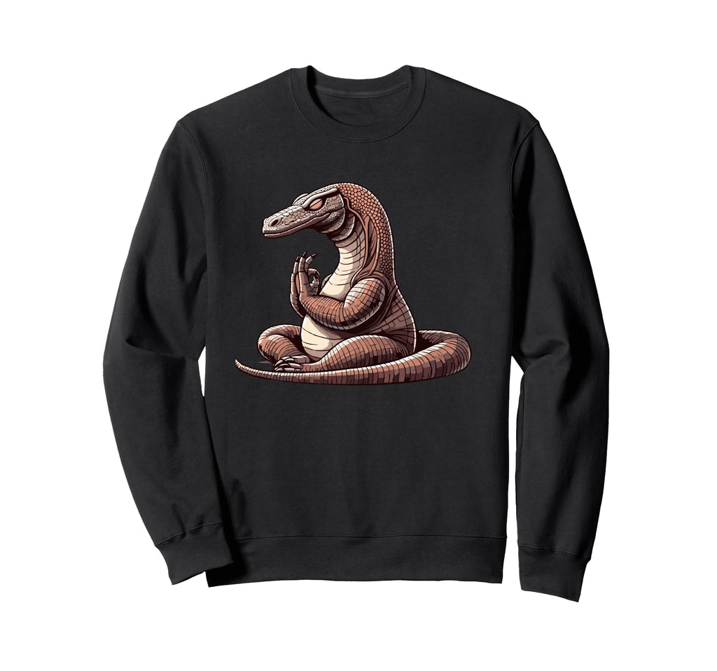 Meditation Komodo Dragon Yoga Pose Sweatshirt - Minimalist Print Unisex - T-Shirt, Sweatshirt, Hoodie