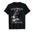 Funny Cat Coffee And Books Reading T-Shirt - Trendy Graphic Men Women - T-Shirt, Sweatshirt, Hoodie