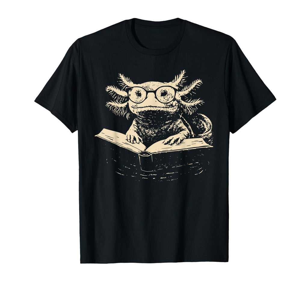Axolotl Glasses Reading Book Librarian T-Shirt - Streetwear Style Unisex - T-Shirt, Sweatshirt, Hoodie