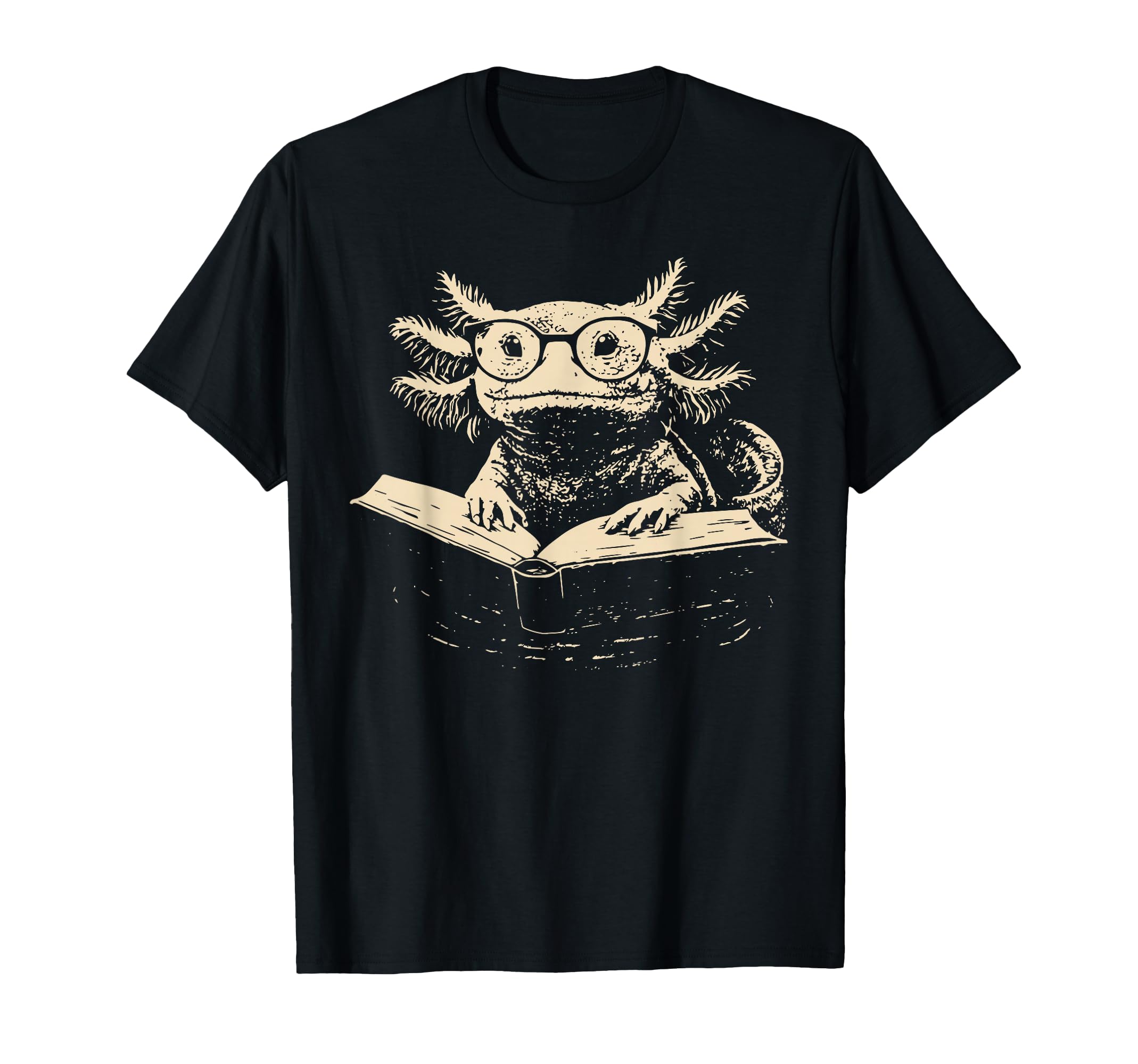 Axolotl Glasses Reading Book Librarian T-Shirt - Streetwear Style Unisex - T-Shirt, Sweatshirt, Hoodie