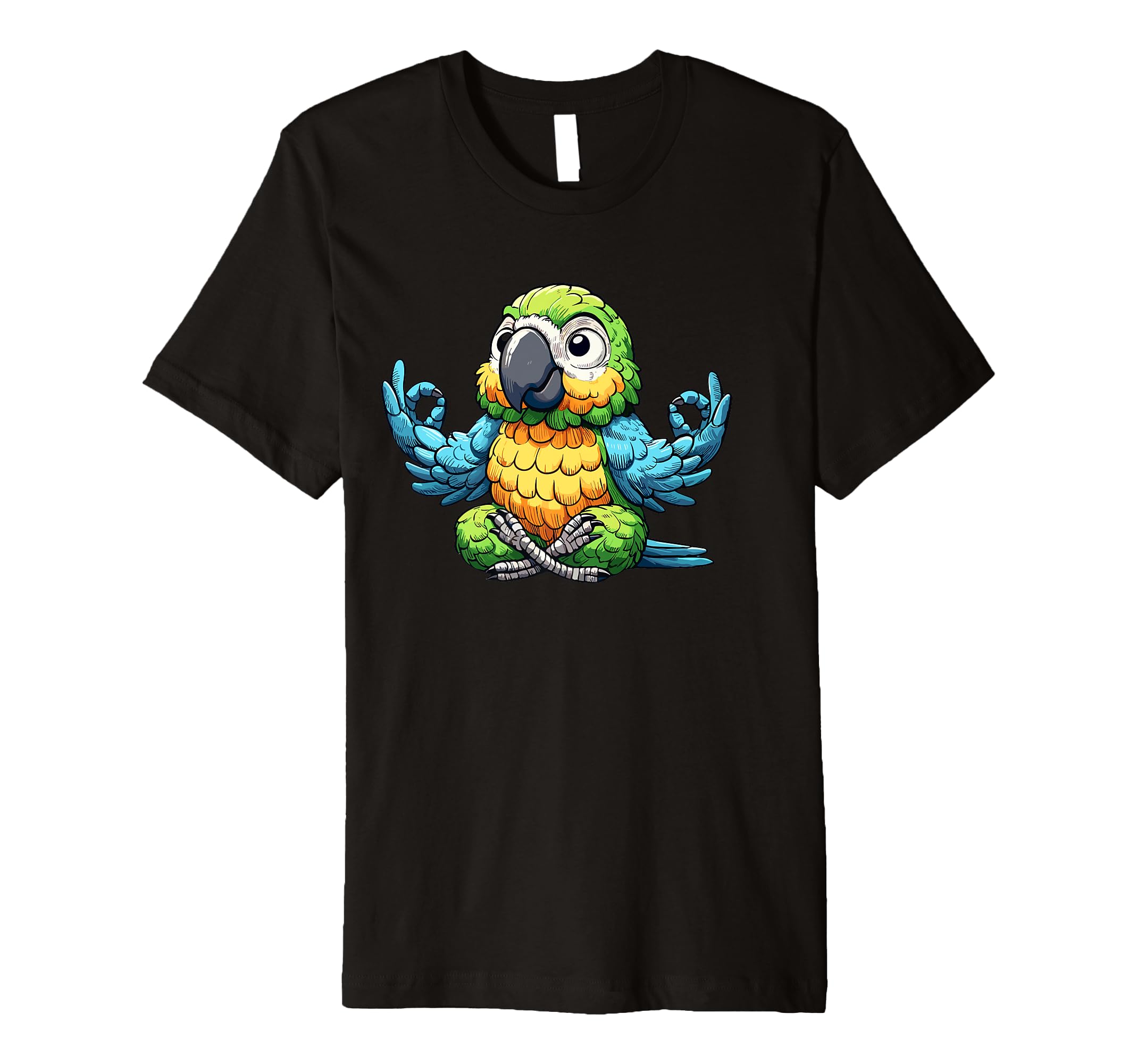 Meditation Parrot Yoga Pose Relaxing Animal T-Shirt - Unique Graphic Unisex - T-Shirt, Sweatshirt, Hoodie