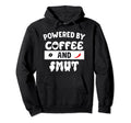 Powered Coffee Smut Smutty Books Hoodie - Minimalist Print for Adults - T-Shirt, Sweatshirt, Hoodie