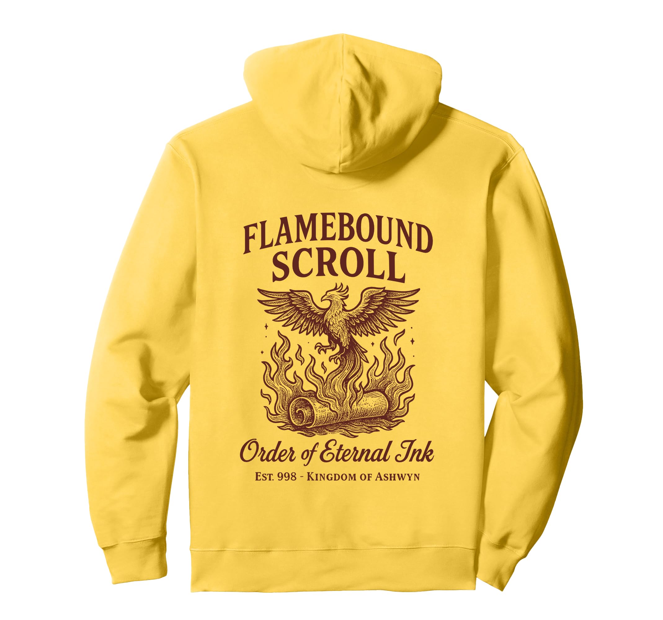 Phoenix Fire Magic Scroll Fantasy Bookish Hoodie - Graphic Print Unisex - T-Shirt, Sweatshirt, Hoodie