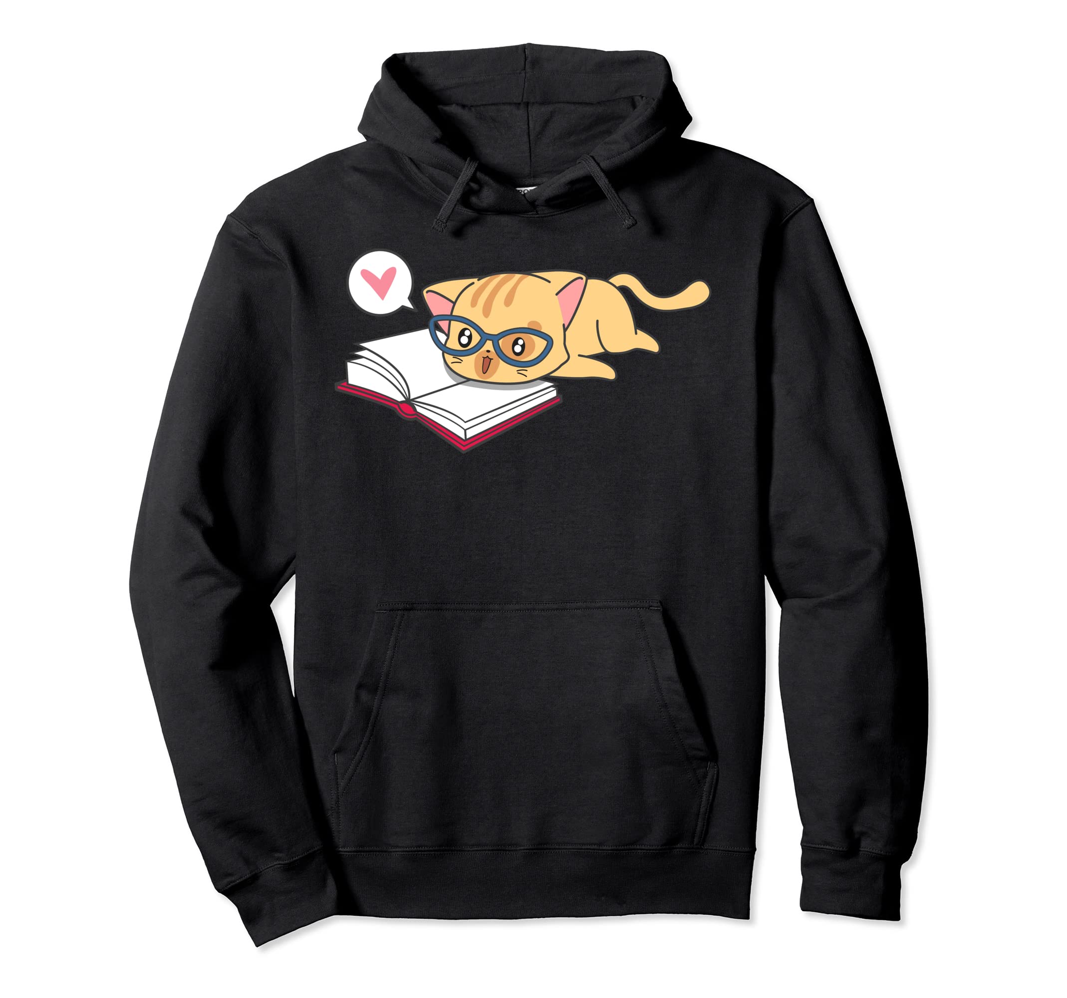 Bookworm Cat Book I Love Reading Reader Hoodie - Custom Art Print Unisex - T-Shirt, Sweatshirt, Hoodie