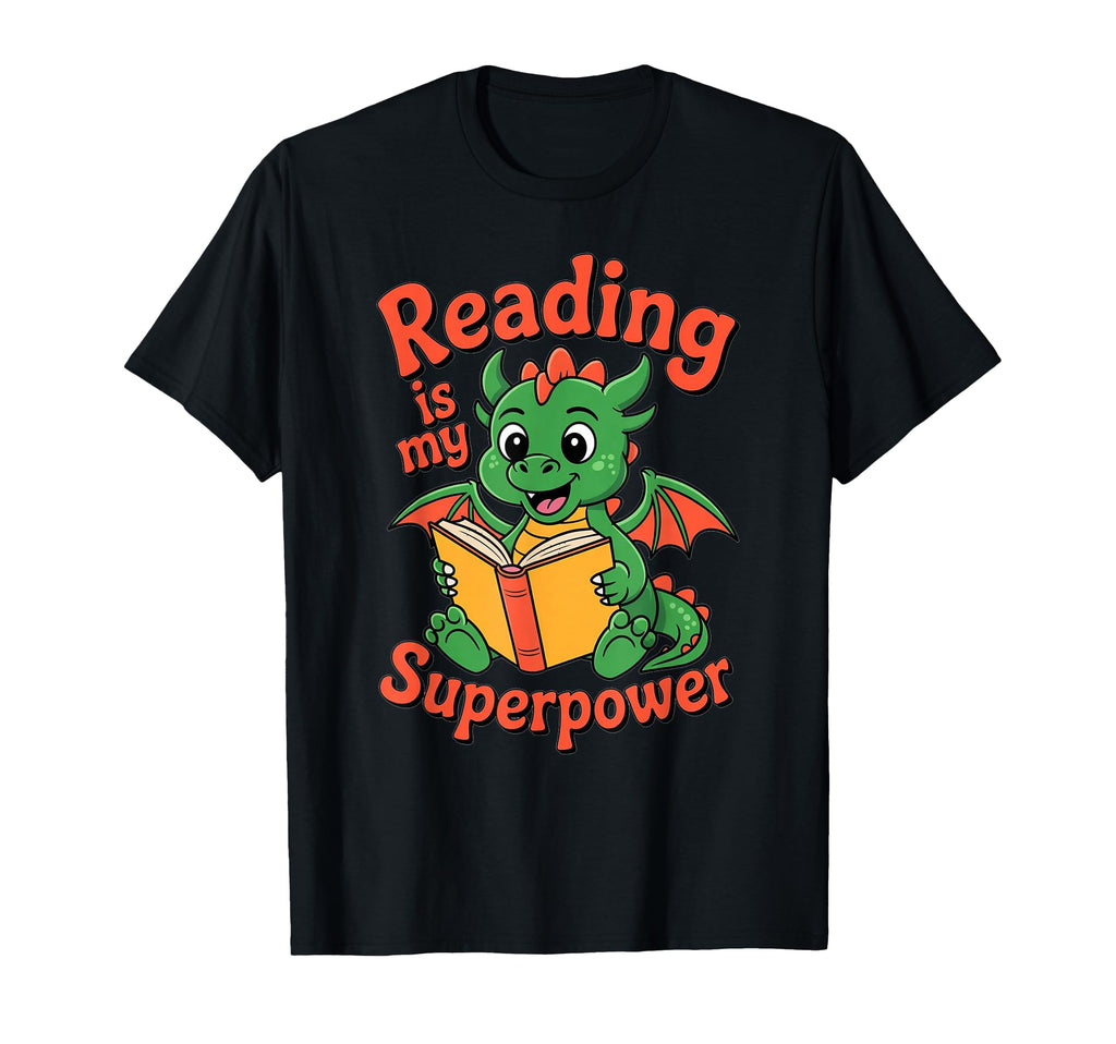 Reading Is My Superpower Dragon Book T-Shirt - Unique Graphic for Adults - T-Shirt, Sweatshirt, Hoodie