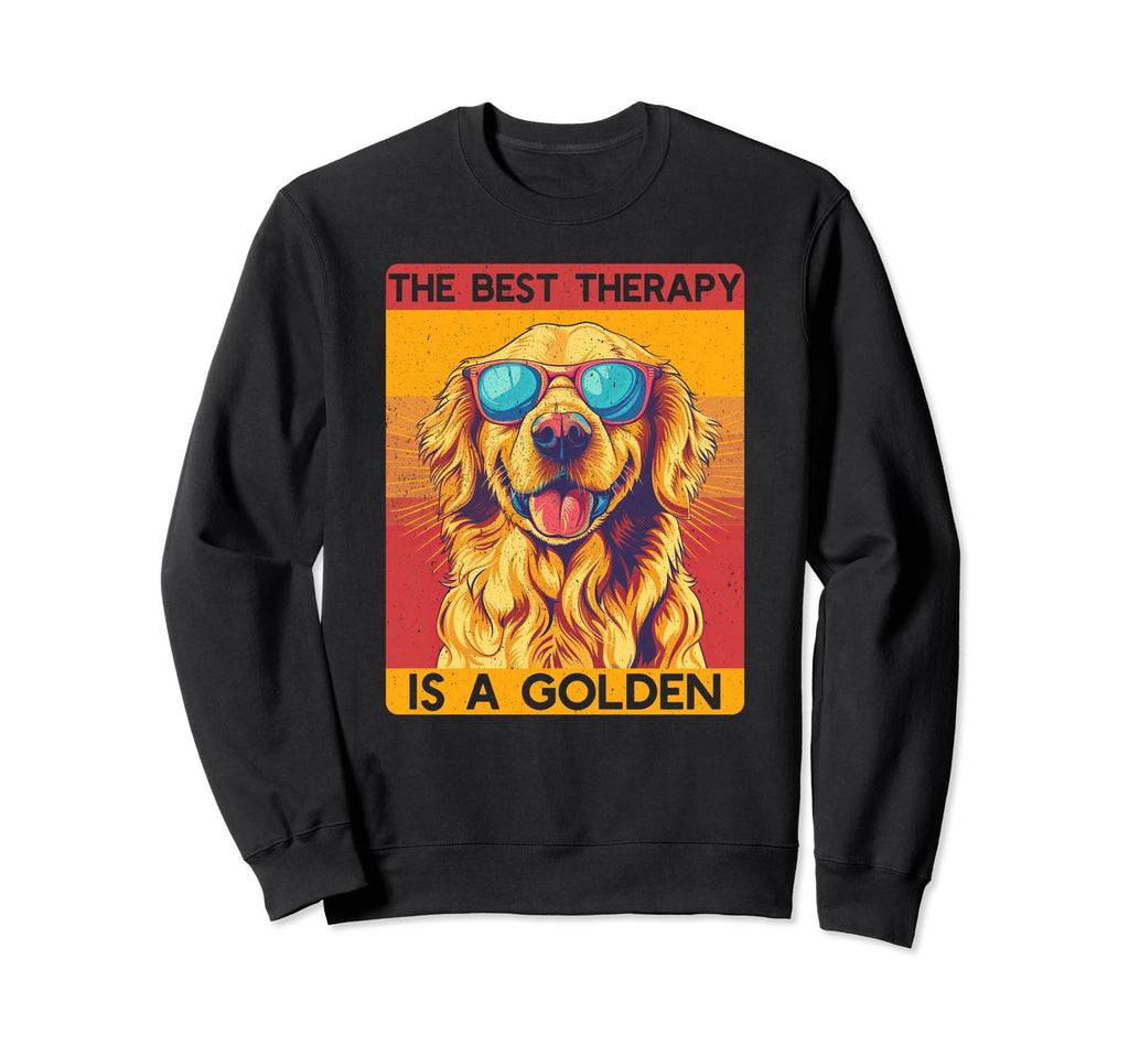 Best Therapy Is Golden Retriever Dog Sweatshirt - Novelty Apparel Men Women - T-Shirt, Sweatshirt, Hoodie