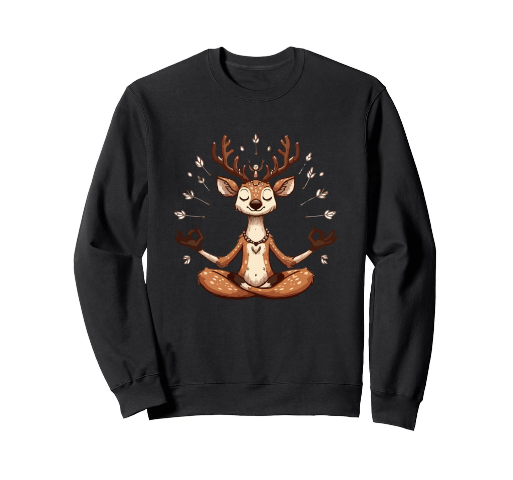 Meditation Deer Yoga Pose Sweatshirt - Streetwear Style for Adults - T-Shirt, Sweatshirt, Hoodie