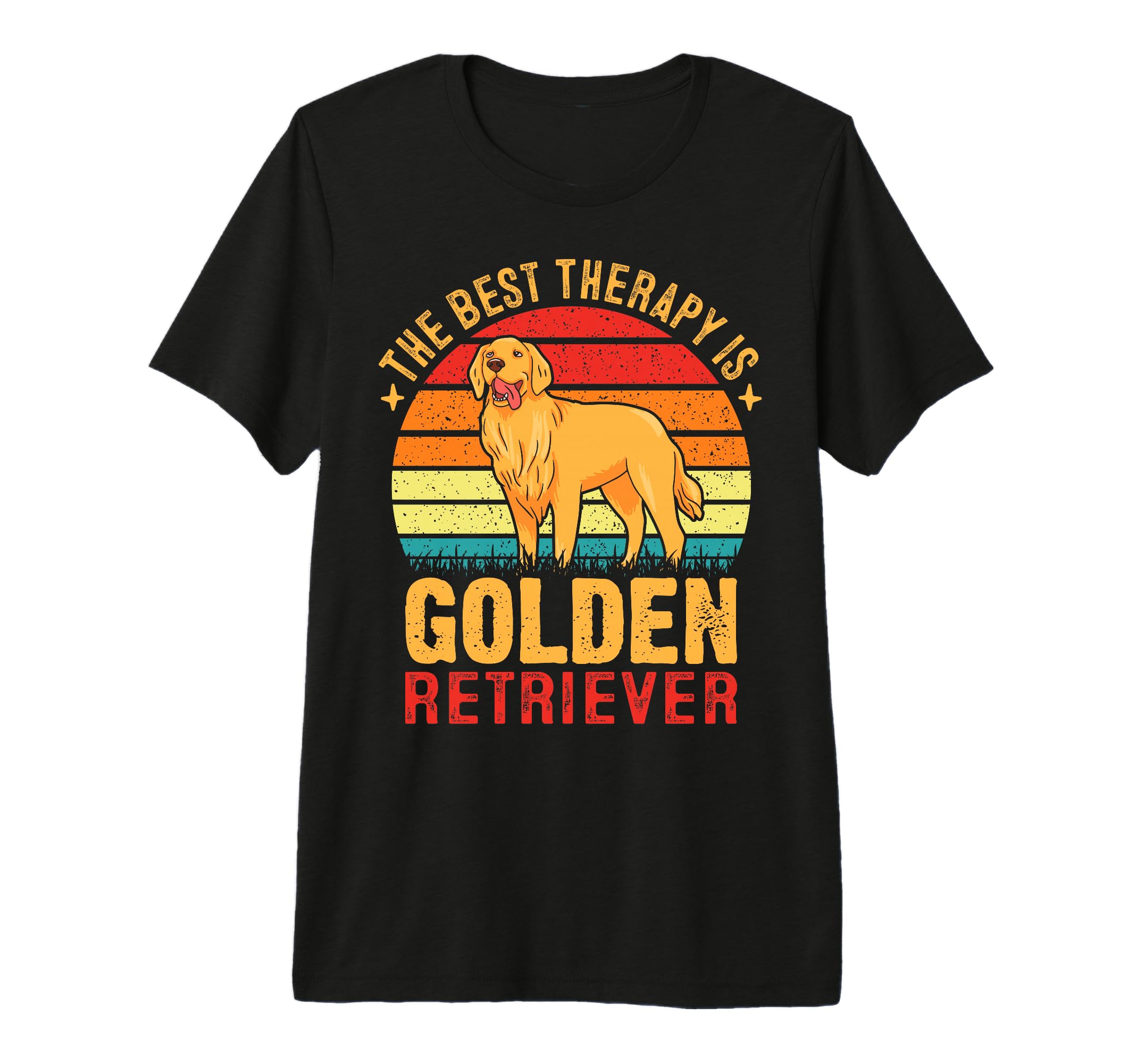 Best Therapy Is Golden Retriever Tri T-Shirt - Minimalist Print Men Women - T-Shirt, Sweatshirt, Hoodie