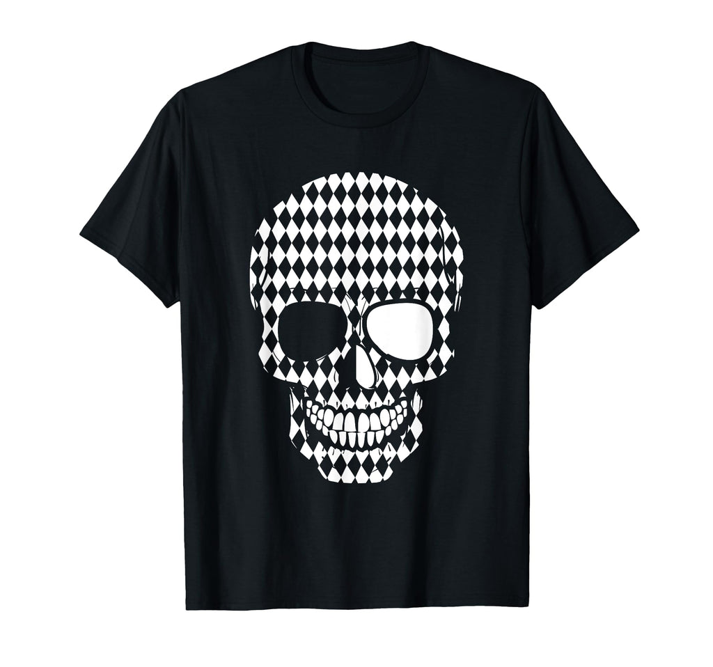Bipolar Checkered Skull Skeleton T-Shirt - Custom Art Print Men Women - T-Shirt, Sweatshirt, Hoodie