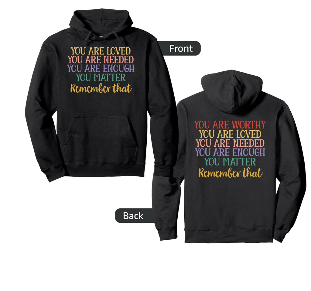 You Are Enough Green Ribbon Mental Health Hoodie - Minimalist Print Unisex - T-Shirt, Sweatshirt, Hoodie