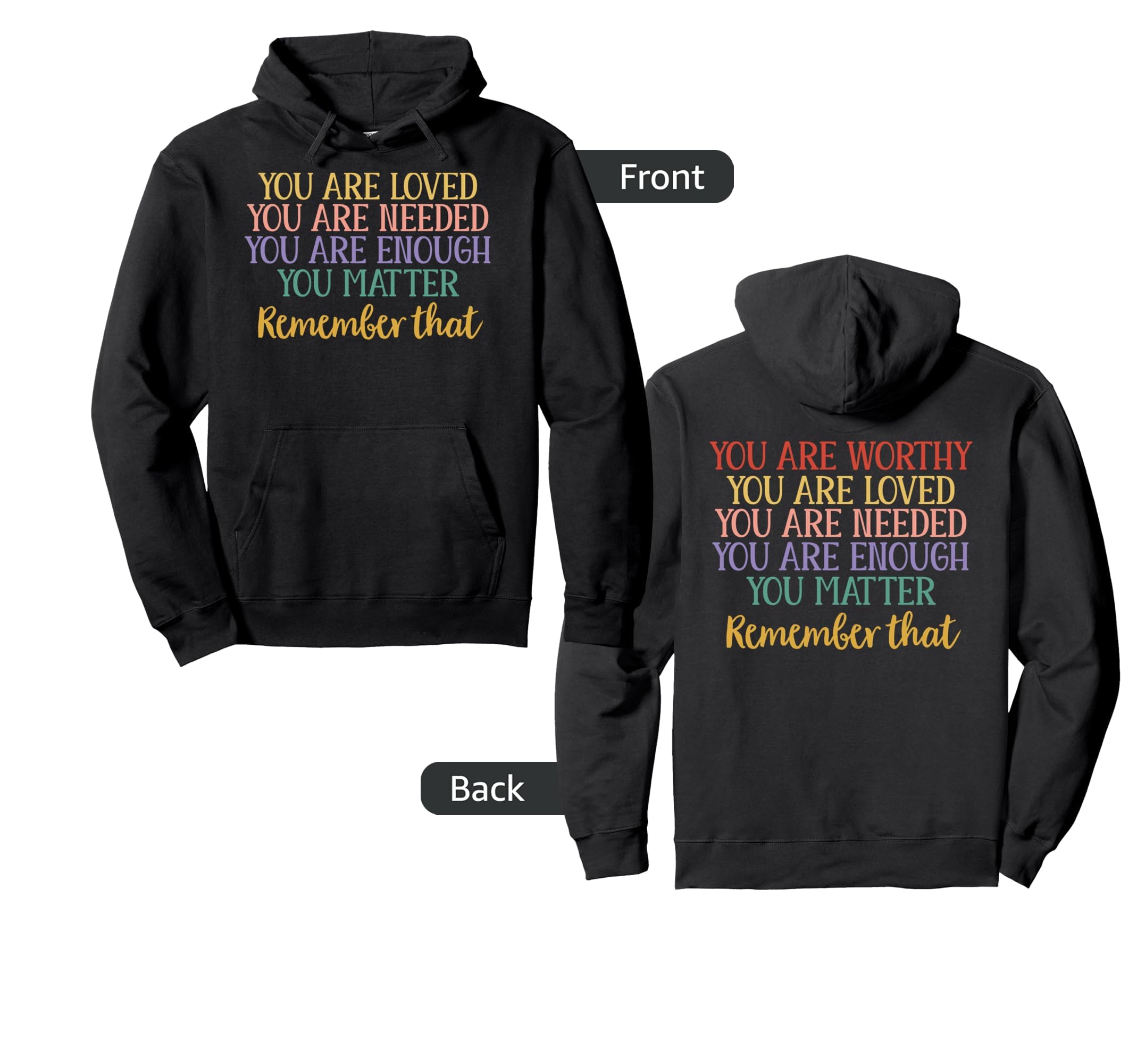 You Are Enough Green Ribbon Mental Health Hoodie - Minimalist Print Unisex - T-Shirt, Sweatshirt, Hoodie