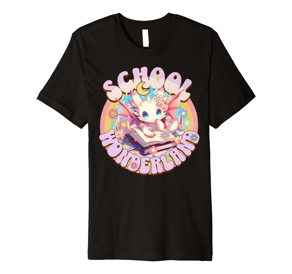 Dragon School Wonderland Bookworm Books T-Shirt - Novelty Apparel Unisex - T-Shirt, Sweatshirt, Hoodie