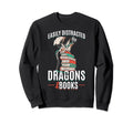 Easily Distracted Dragons Books Sweatshirt - Fun Novelty Design for Adults - T-Shirt, Sweatshirt, Hoodie